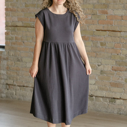 Olivia A-line Solid Midi Dress - FINAL SALE