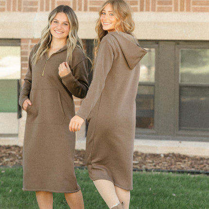 Olympia Zipper Sweatshirt Dress