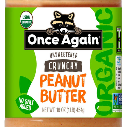 Peanut Butter, Crunchy, No Salt, Organic