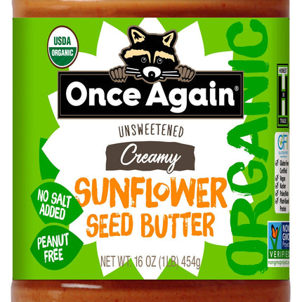 Sunflower Butter, No Salt, Organic
