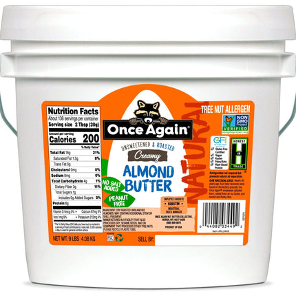 Almond Butter, Creamy, No Salt