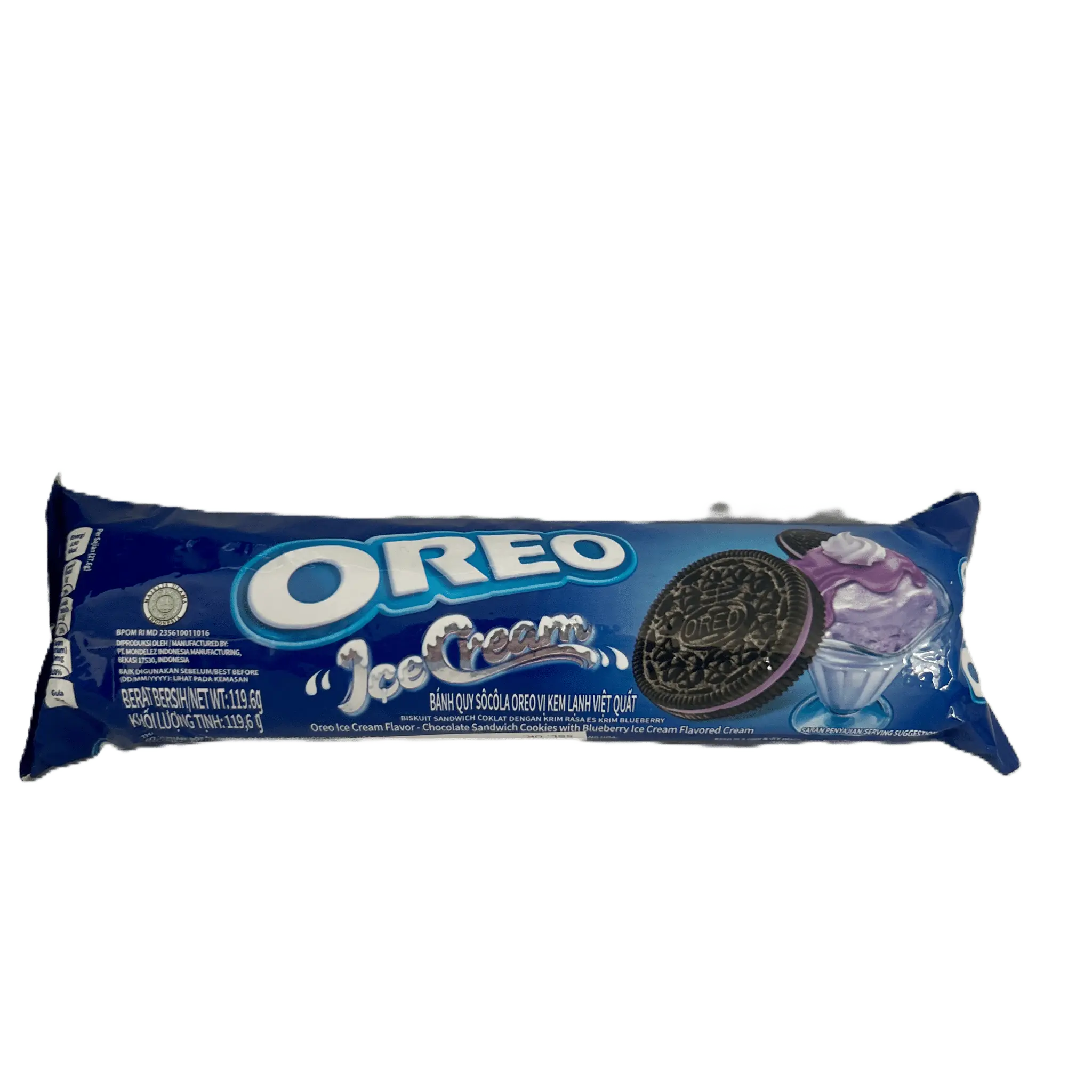 Oreo Blueberry Ice Cream Flavor – Blueberry Crème Sandwich Cookies 119.6g (Indonesia)