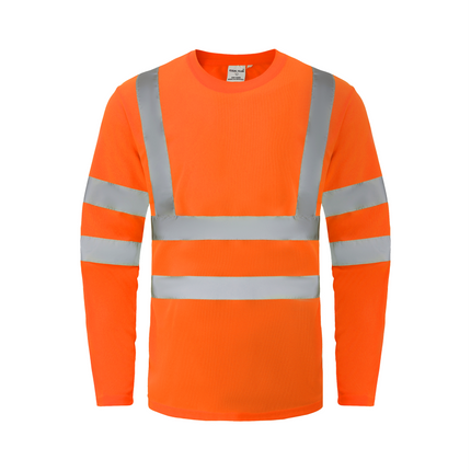 Ideal Club High Visibility ANSI/ISEA 107-2020, Type R, Class 3 Orange Long Sleeve Safety Shirt