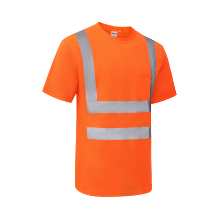 Ideal Club High Visibility ANSI/ISEA 107-2020, Type R, Class 3 Orange Short Sleeve Safety Shirt