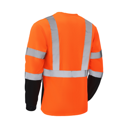 Kiwi High Visibility ANSI/ISEA 107-2020, Type R, Class 3 Two Tone Orange Long Sleeve Safety Shirt [73200]