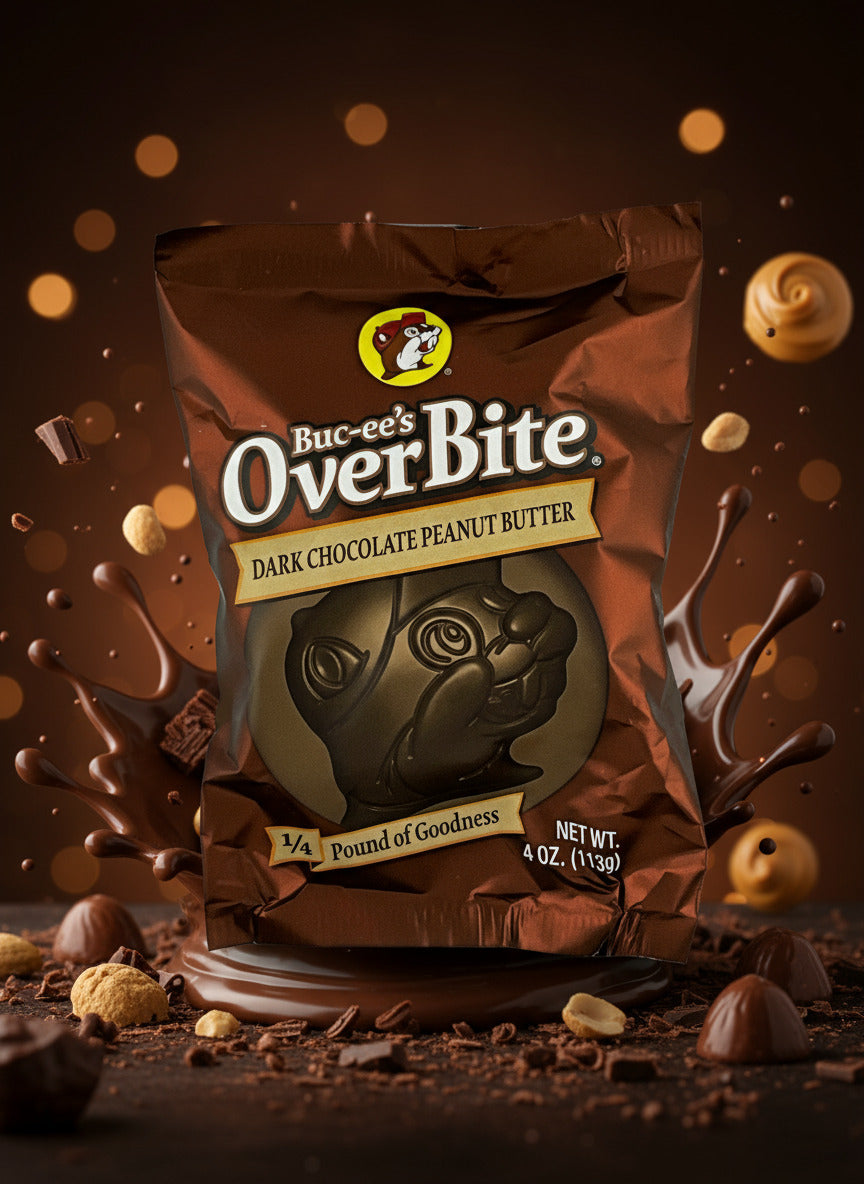 Buc-ee's Dark Chocolate Peanut Butter OverBite