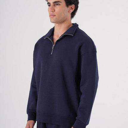Unisex Oversize Half-Zip Sweatshirt & Baggy Sweatpants Set