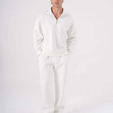 Unisex Oversize Half-Zip Sweatshirt & Baggy Sweatpants Set
