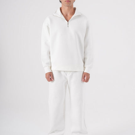 Unisex Oversize Half-Zip Sweatshirt & Baggy Sweatpants Set