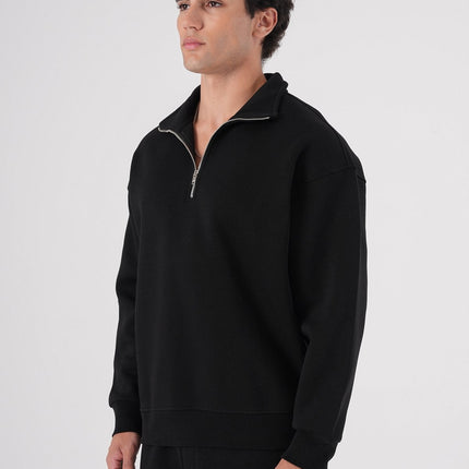 Unisex Oversize Half-Zip Sweatshirt & Baggy Sweatpants Set