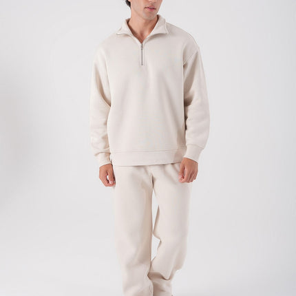 Unisex Oversize Half-Zip Sweatshirt & Baggy Sweatpants Set