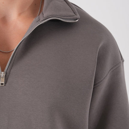 Unisex Oversize Half-Zip Sweatshirt & Baggy Sweatpants Set