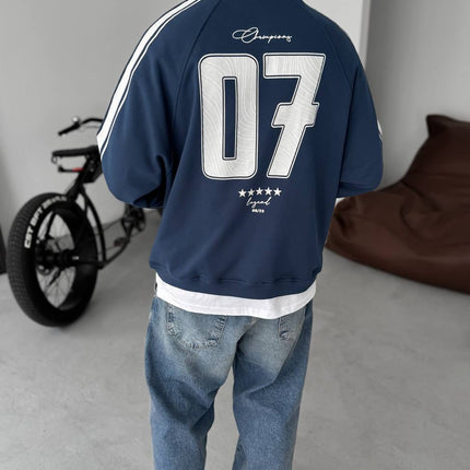 Unisex Oversize Sweatshirt with Varsity Stripes