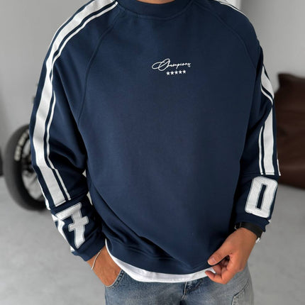 Unisex Oversize Sweatshirt with Varsity Stripes
