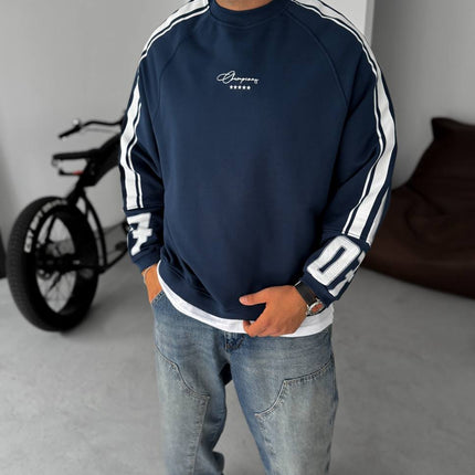 Unisex Oversize Sweatshirt with Varsity Stripes