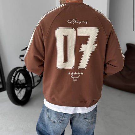 Unisex Oversize Sweatshirt with Varsity Stripes