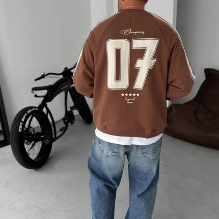 Unisex Oversize Sweatshirt with Varsity Stripes