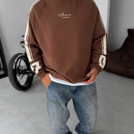 Unisex Oversize Sweatshirt with Varsity Stripes