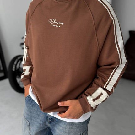 Unisex Oversize Sweatshirt with Varsity Stripes