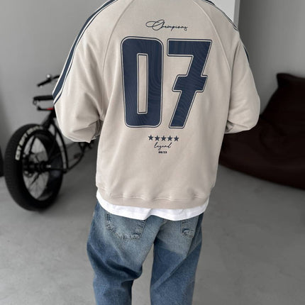 Unisex Oversize Sweatshirt with Varsity Stripes