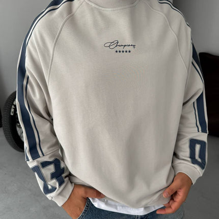 Unisex Oversize Sweatshirt with Varsity Stripes