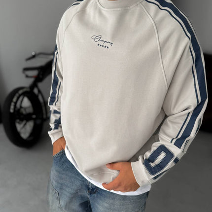 Unisex Oversize Sweatshirt with Varsity Stripes