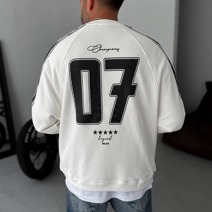 Unisex Oversize Sweatshirt with Varsity Stripes