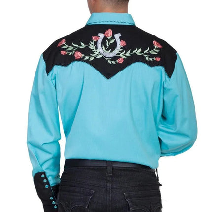 Scully Horseshoe and Roses - Men's Western Shirt