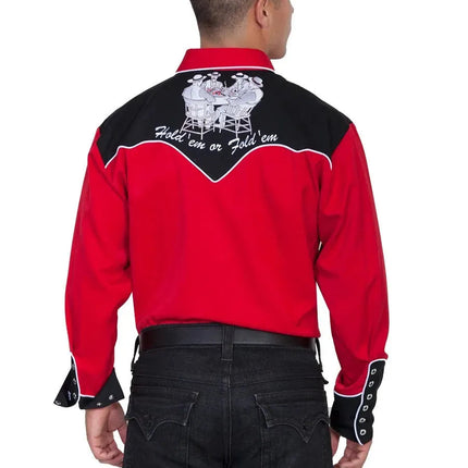 Scully Four Ace Embroidery - Men's Western Shirt