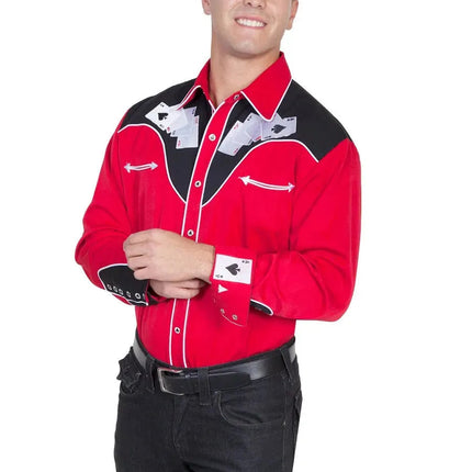 Scully Four Ace Embroidery - Men's Western Shirt