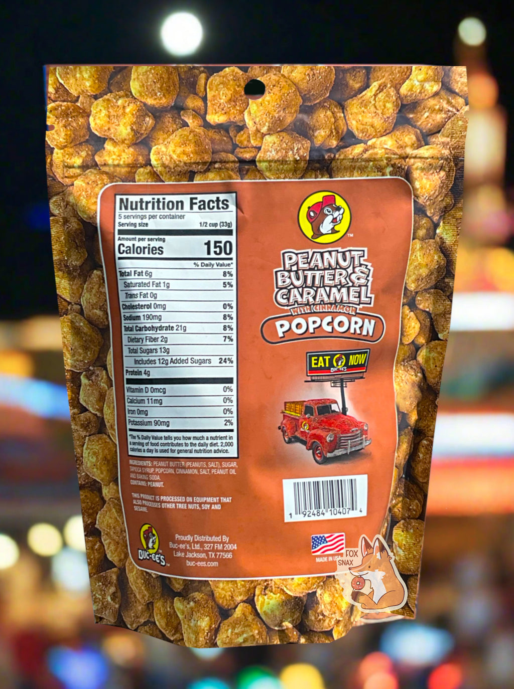 Buc-ee's Peanut Butter & Caramel Popcorn With Cinnamon