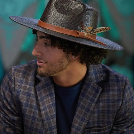 Peter Grimm Phoenix - Wide Brim Mexican Palm Straw Fedora Hat