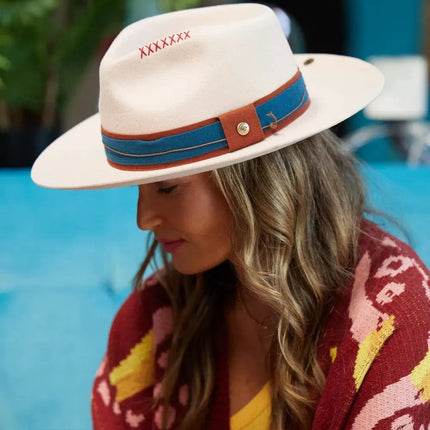 Peter Grimm Stitched - Wide Brim Wool Felt Cowgirl Hat