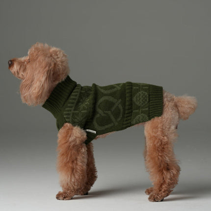 Pretzel Pet Sweater - Olive Green