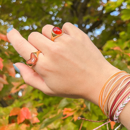 Pink Enamel Butterfly Ring