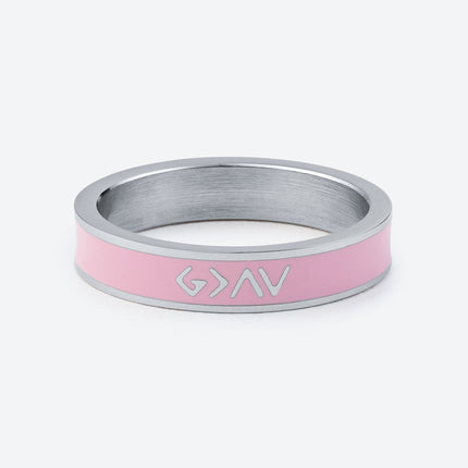 Pink Enamel Highs and Lows Ring