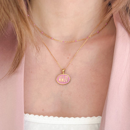 Pink WWJD Necklace Set