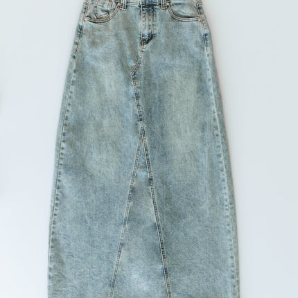 Piper A-line Long Denim Maxi Skirt
