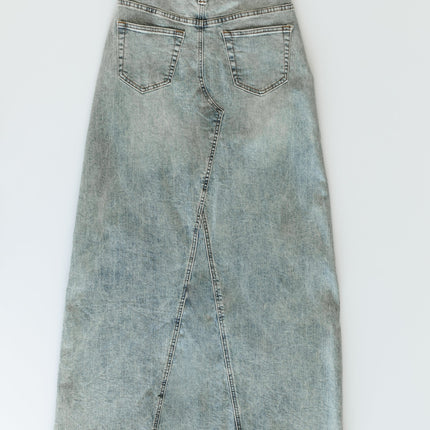 Piper A-line Long Denim Maxi Skirt