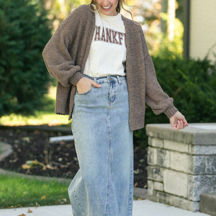 Piper A-line Long Denim Maxi Skirt