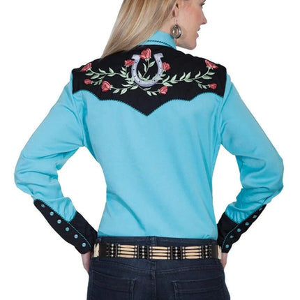 Scully Horseshoe and Roses - Women's Western Shirt