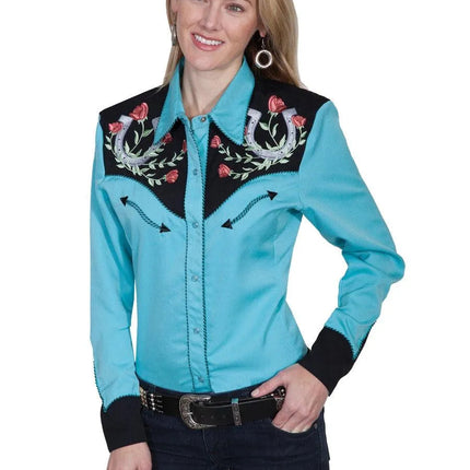 Scully Horseshoe and Roses - Women's Western Shirt