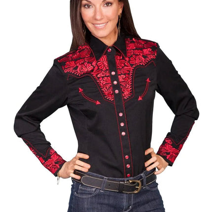 Scully Floral Tooled Embroidery - Women's Western Shirt