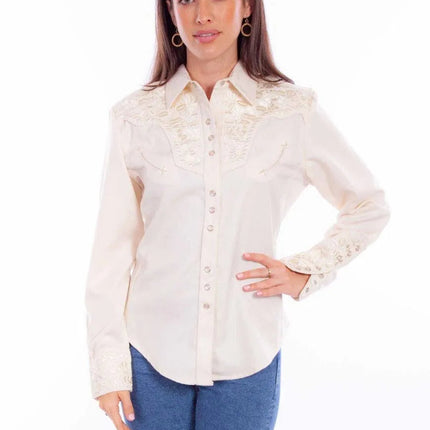 Scully Floral Tooled Embroidery - Women's Western Shirt