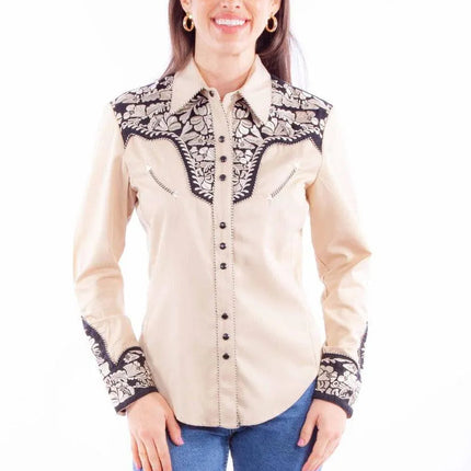 Scully Floral Tooled Embroidery - Women's Western Shirt