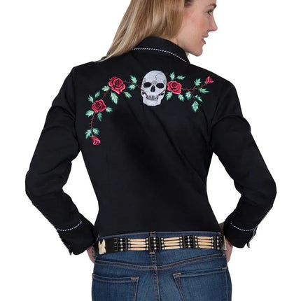 Scully Skulls And Roses Embroidery - Women's Western Shirt