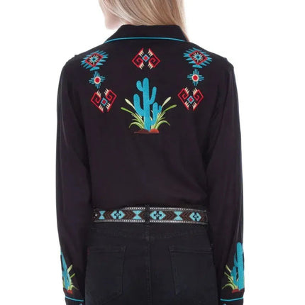 Scully Cactus Embroidery - Womens Western Shirt