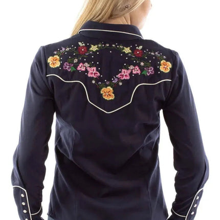 Scully Bright Floral Embroidery - Womens Western Shirt