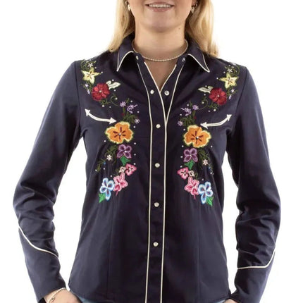 Scully Bright Floral Embroidery - Womens Western Shirt