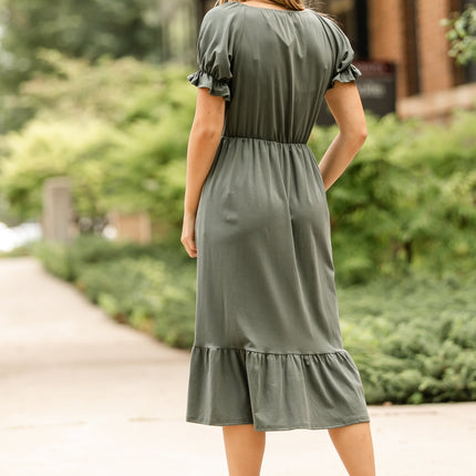 Amy Puff Sleeve Midi Dress